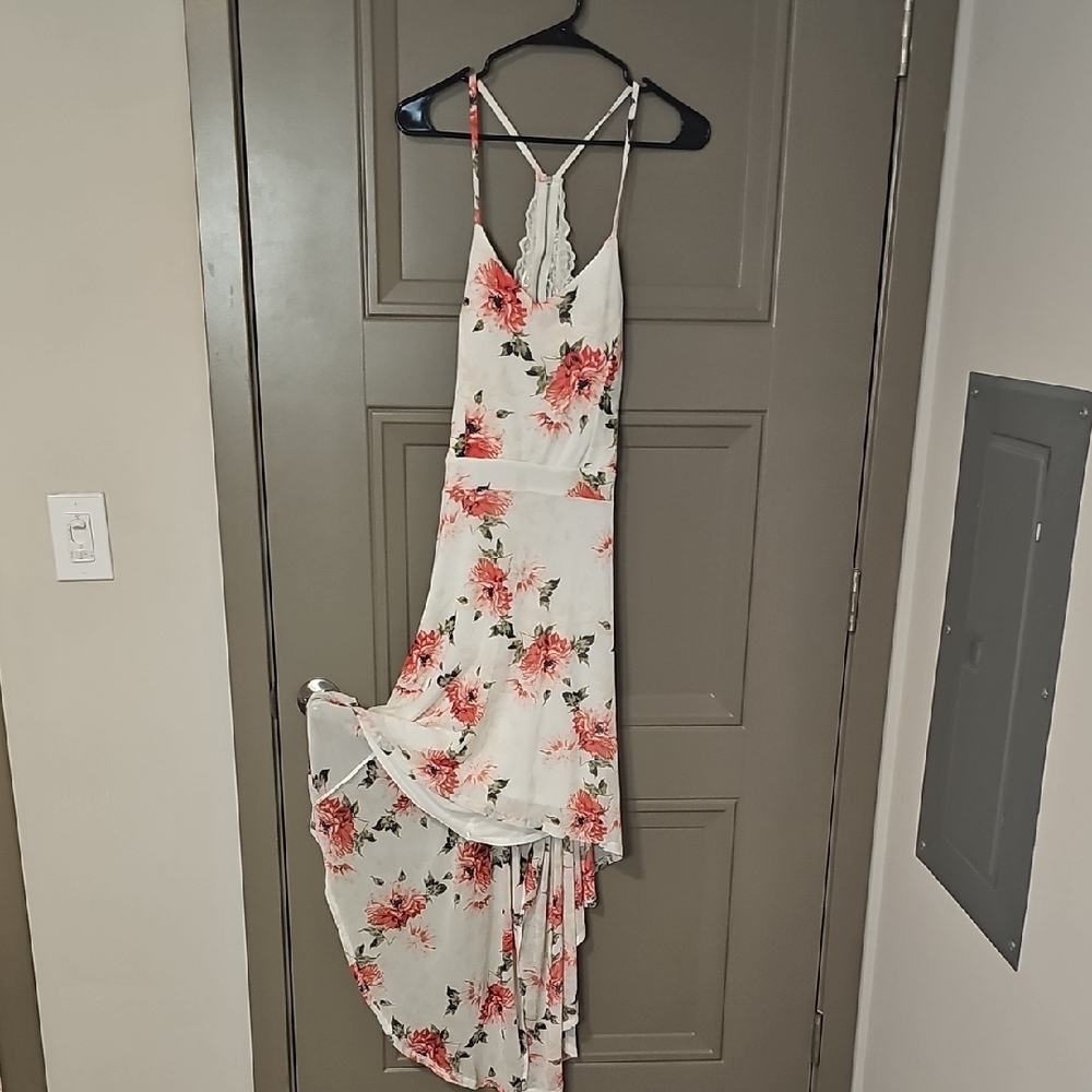 No Boundaries Red and White Asymmetrical Sundress